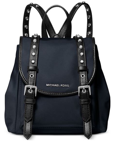 Michael Kors Women's Navy Blue Leila Mini Flap Nylon Backpack